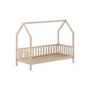 Domčeková detská posteľ z borovicového dreva s roštom v prírodnej farbe 90x200 cm Cabane – Vipack