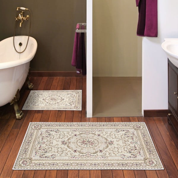 Hnedo-béžové kúpeľňové predložky v súprave 2 ks 60x100 cm – Foutastic-image-1