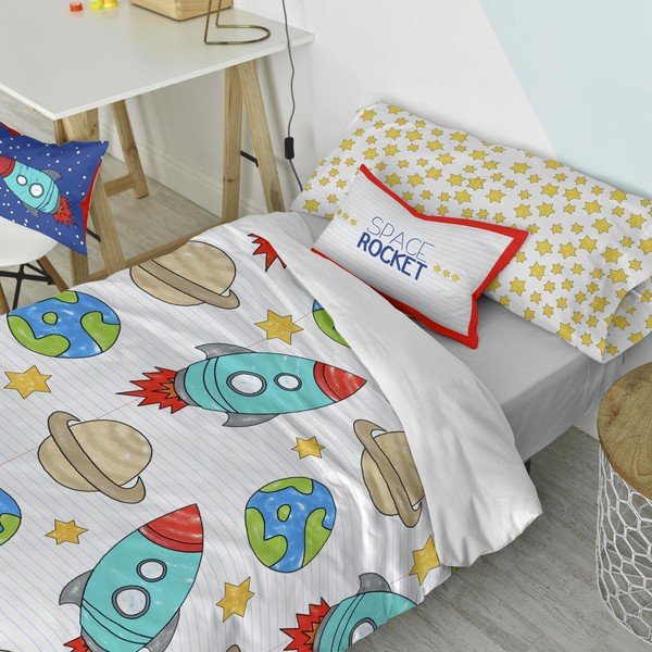 Obojstranná bavlnená obliečka na vankúš Mr. Fox Space Rocket, 50 × 30 cm-image-1