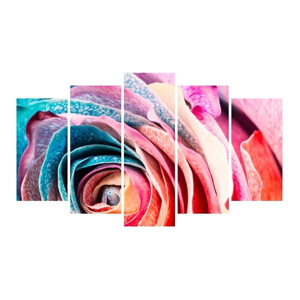 Viacdielny obraz na plátne Multicolor Rose