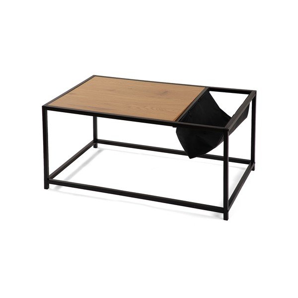 Čierny/v prírodnej farbe konferenčný stolík v dekore duba 60x99 cm Bayen – Bonami Essentials-image-2