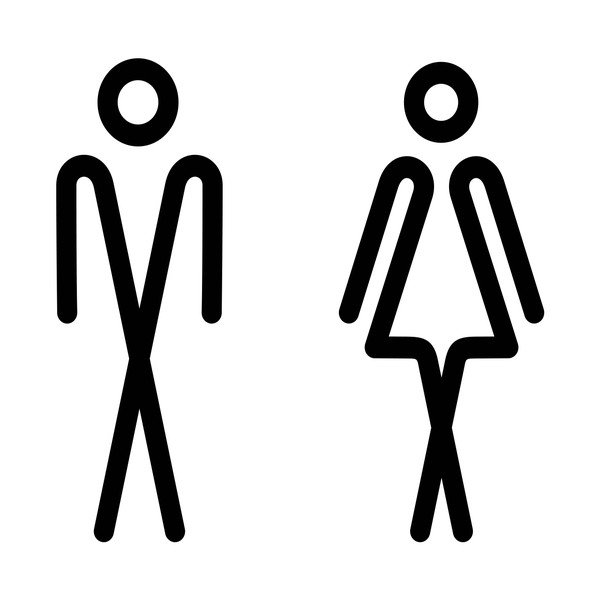 Samolepka Ambiance Bathroom Men Women, 20 × 15 cm-image-1