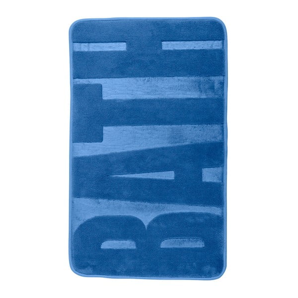 Modrá kúpeľňová predložka s pamäťovou penou Wenko, 80 × 50 cm