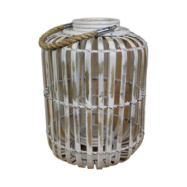 Biely lampáš z bambusu HSM Collection Capsule, ⌀ 33 cm