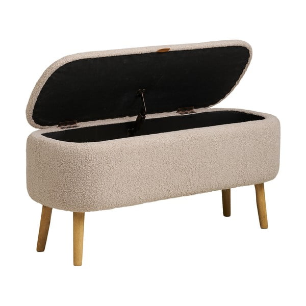 Béžová lavica z textílie buklé Harlow – House Nordic-image-4