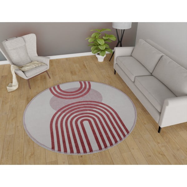 Fialový/sivý okrúhly koberec ø 160 cm - Vitaus-image-1