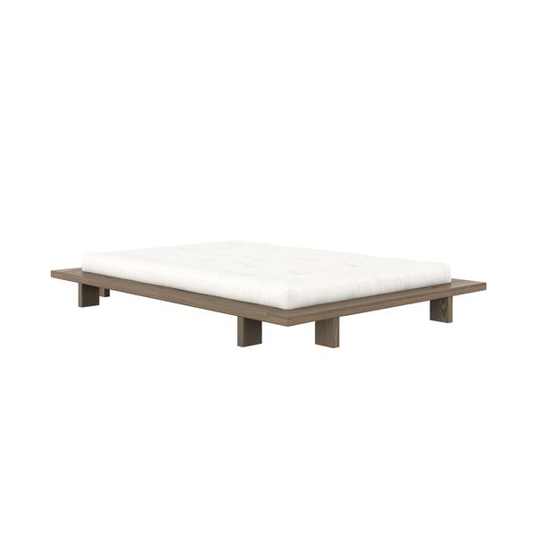 Hnedá dvojlôžková posteľ z borovicového dreva s roštom 140x200 cm Japan – Karup Design-image-3