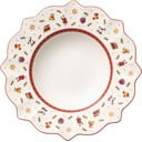 Bielo-červený hlboký porcelánový vianočný tanier Toy's Delight Villeroy&Boch, ø 26 cm