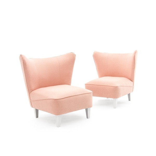 Svetloružové kreslo so svetlými nohami Vivonita Sandy-image-2