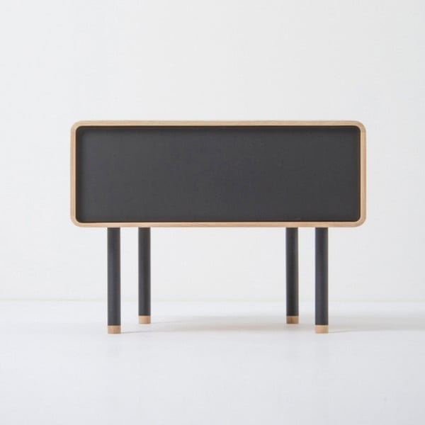 Nočný stolík z dubového dreva s čiernou zásuvkou Gazzda Fina-image-3