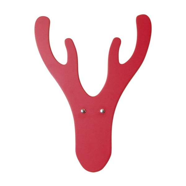 Červený nástenný vešiak Furniteam Reindeer