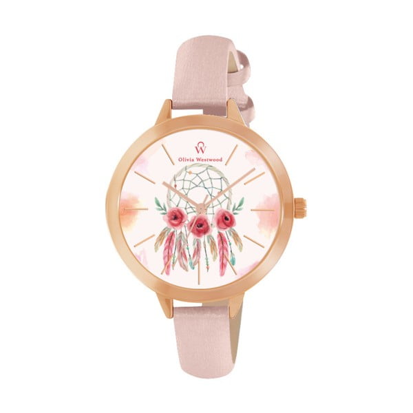 Dámske hodinky s remienkom vo svetloružovej farbe Olivia Westwood Petra