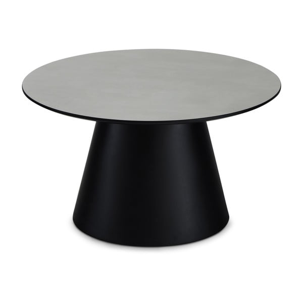 Konferenčný stolík vo svetlosivej a čiernej farbe s doskou v dekore mramoru ø 80 cm Tango – Furnhouse