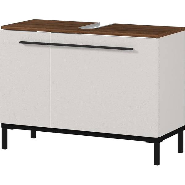 Svetlosivá skrinka pod umývadlo v dekore orecha 80x59 cm Yonkers - Germania-image-1