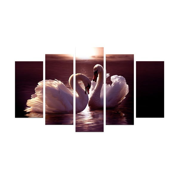 Viacdielny obraz Swans, 110 × 60 cm