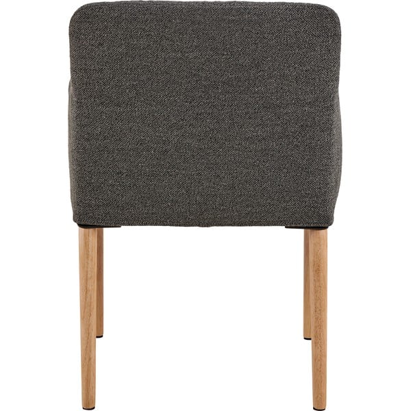 Sivé čalúnené jedálenské kreslo s podrúčkami Zoe – Actona-image-4