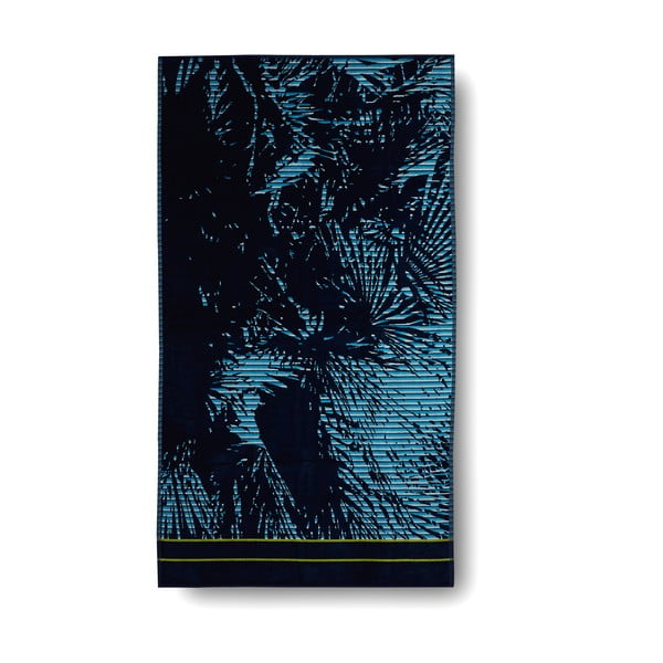 Modrá bavlnená osuška Casa Di Bassi Palm, 100x180 cm