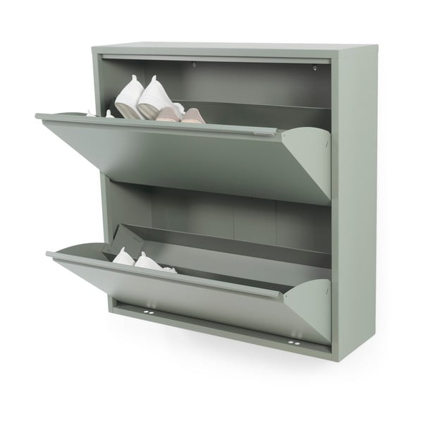 Sivozelená kovová výklopná skrinka na topánky 75x77,5x22,5 cm Billy – Spinder Design-image-2
