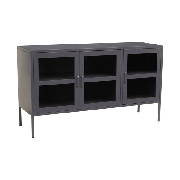 Sivá oceľová vitrína 140x80x45 cm Acier – Premier Housewares