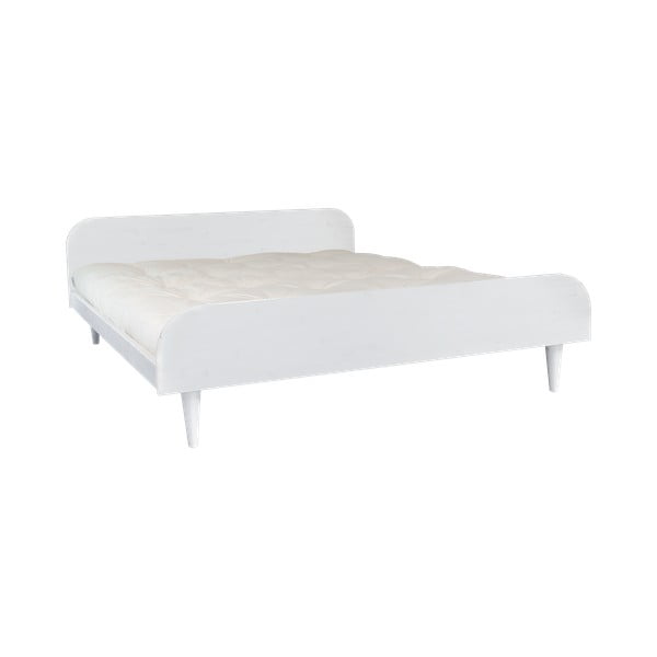 Dvojlôžková posteľ z borovicového dreva s matracom Karup Design Twist Comfort Mat White/Natural, 160 × 200 cm