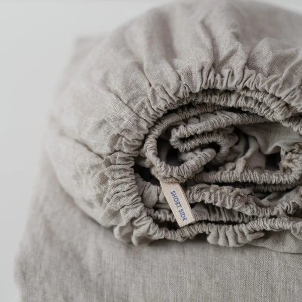 Tmavozelená napínacia ľanová plachta 180x200 cm Forest Green  – Linen Tales-image-2