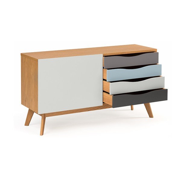 Komoda s modrými a sivými zásuvkami Woodman Avon-image-4