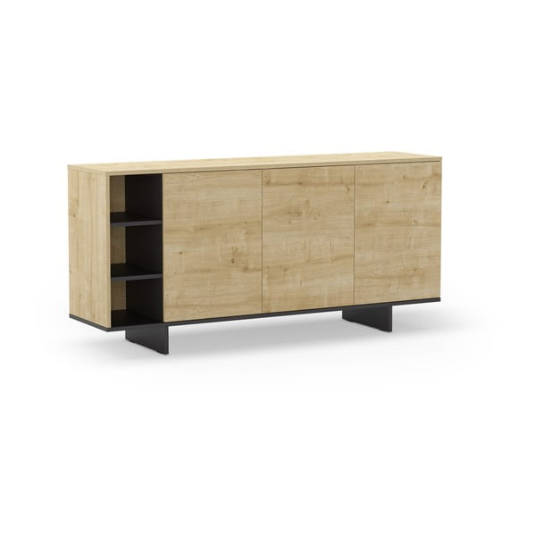 Nízka komoda v dekore duba v prírodnej farbe 170x80 cm Cequoia – Marckeric-image-2