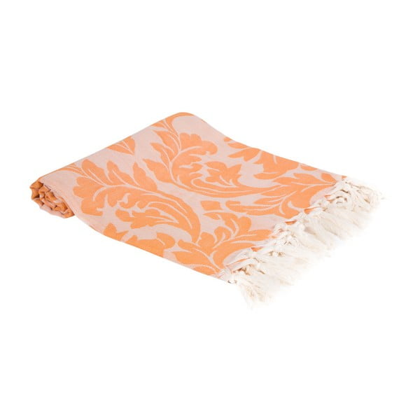 Oranžová ručne tkaná osuška Ivy's Nesrin, 100 x 180 cm