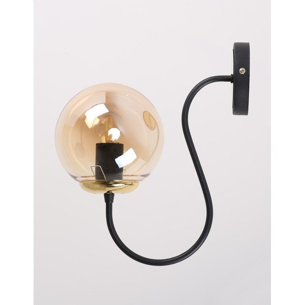 Okrovožlto-čierne nástenné svietidlo ø 15 cm Oslo – Squid Lighting