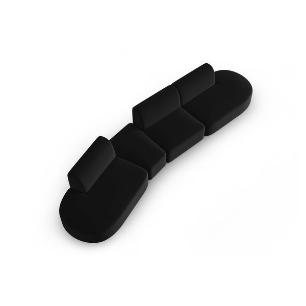 Čierna zamatová pohovka ľavý roh 428 cm Paolo – Milo Casa-image-1