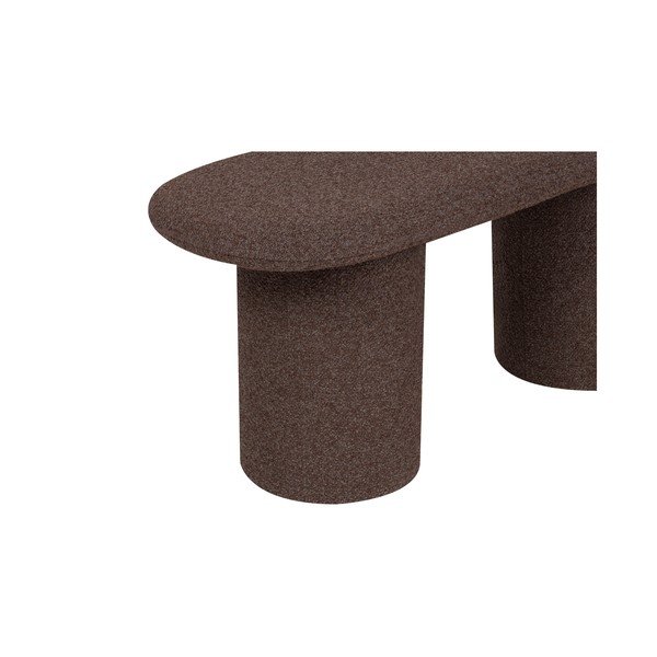 Hnedá polstrovaná lavica z textílie buklé Rull – noo.ma-image-2