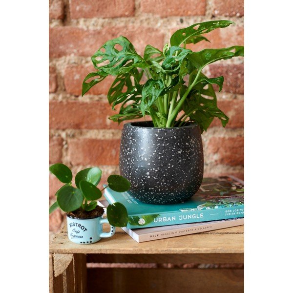 Čierno-sivý betónový kvetináč Kave Home Braydon-image-1