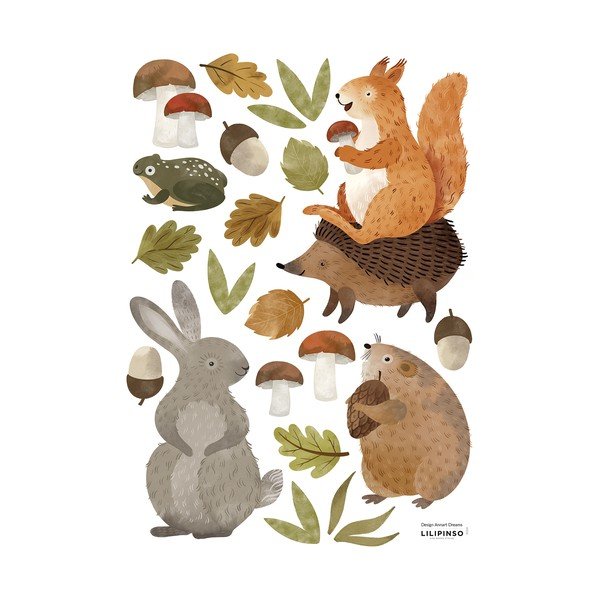 Hárok samolepiek 30x42 cm Woodland Rabbit & Friends – Lilipinso