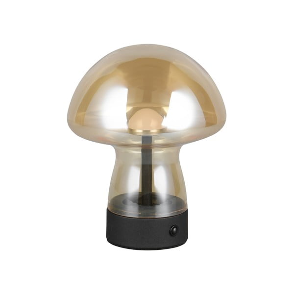 Jantárová LED stolová lampa so skleneným tienidlom (výška  18 cm) Dooley – Trio