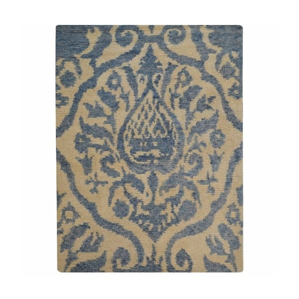 Krémovo-modrý vlnený koberec The Rug Republic Lunar, 230 x 160 cm
