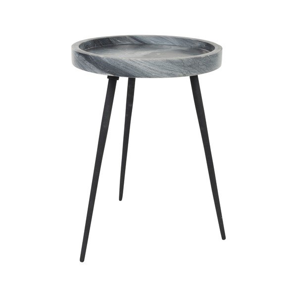 Okrúhly odkladací stolík s mramorovou doskou ø 33 cm Karrara – White Label