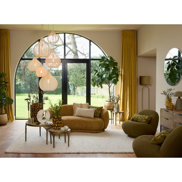 Béžové závesné svietidlo s textilným tienidlom ø 50 cm Elati – Light & Living-image-1