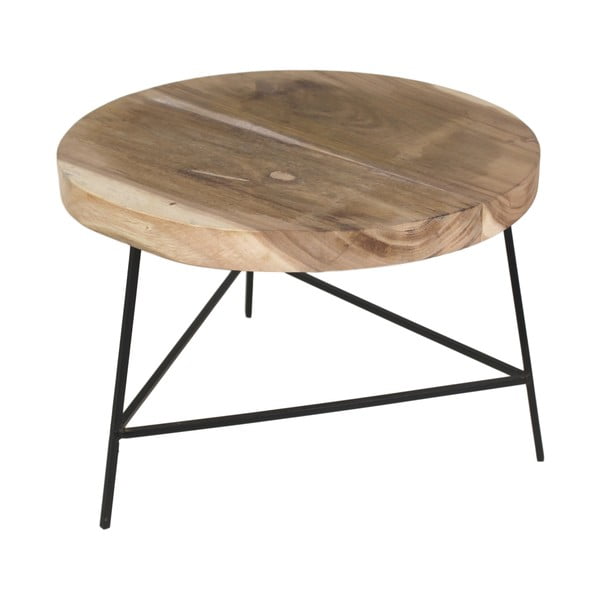 Odkladací stolík z dreva mungur HSM collection Fame, ⌀ 60 cm
