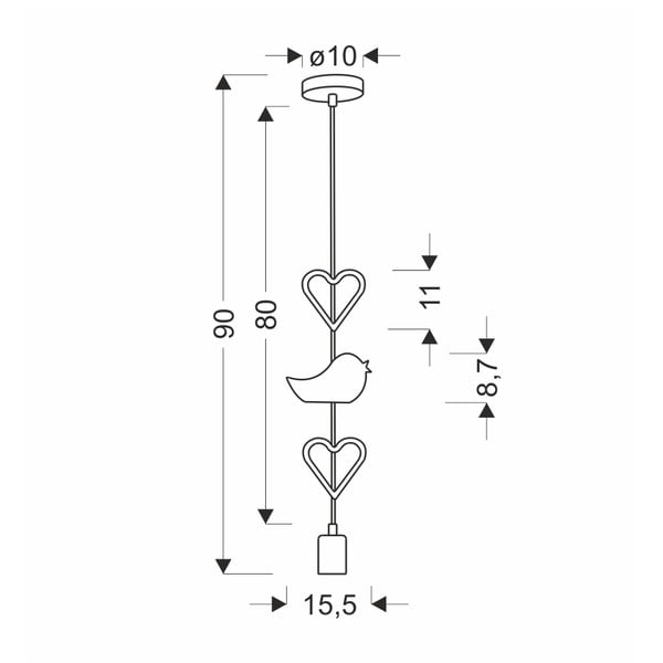 Bielo-ružové detské svietidlo s kovovým tienidlom Single - Candellux Lighting-image-2