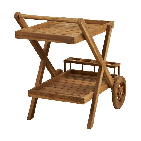 Servírovací stolík na kolieskach z masívneho dreva 50x86 cm Pasaku – House Nordic-image-3