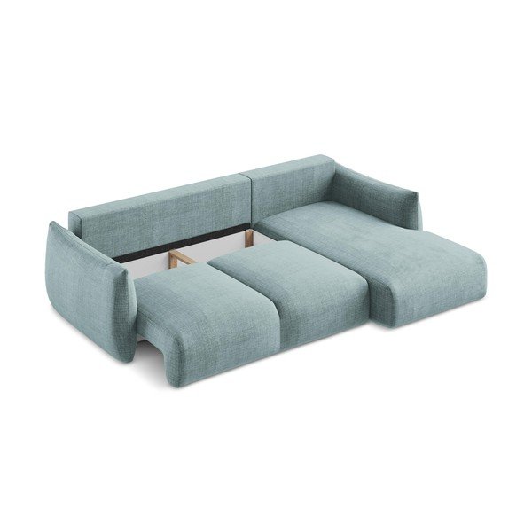 Modrá rozkladacia rohová pohovka (pravý roh/s leňoškou) Leila – Makamii-image-4