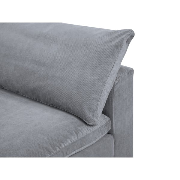 Sivá rohová časť modulárnej menčestrovej pohovky Windsor & Co Sofas Galaxy, ľavý roh-image-1