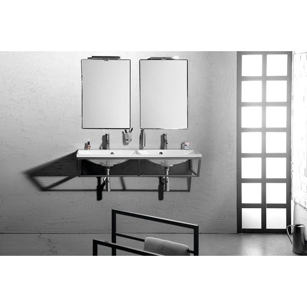 Čierny oceľový závesný podstavec pod umývadlo 120x20 cm Ska – Sapho-image-1