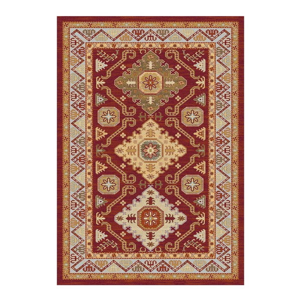 Červeno-béžový koberec Universal Khalil Red, 133 x 190 cm