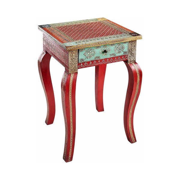 Červený odkladací stolík z mangového dreva Støraa Vito