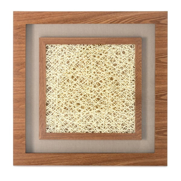Ručne vyrábaná nástenná dekorácia v ráme Vivorum Light Crochet, 60 x 60 cm
