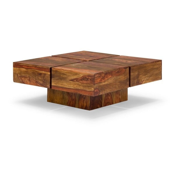 Konferenčný stolík z palisandrového dreva SOB Square, 80 x 80 cm