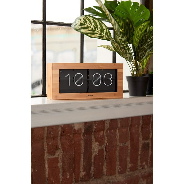 Drevené preklápajúce hodiny Karlsson Flip, 37 × 17,5 cm-image-3