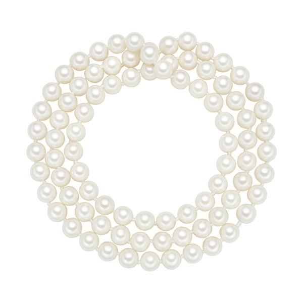Náhrdelník s bielymi perlami ⌀ 8 mm Perldesse Muschel, dĺžka 80 cm