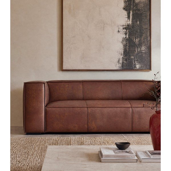 Koňakovohnedá kožená pohovka 227 cm Madame - Windsor & Co Sofas-image-3